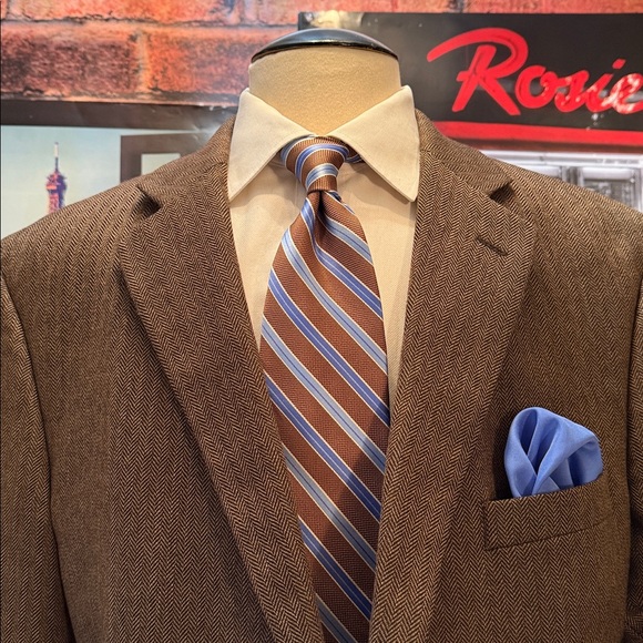 Stafford Brown Herringbone Blazer